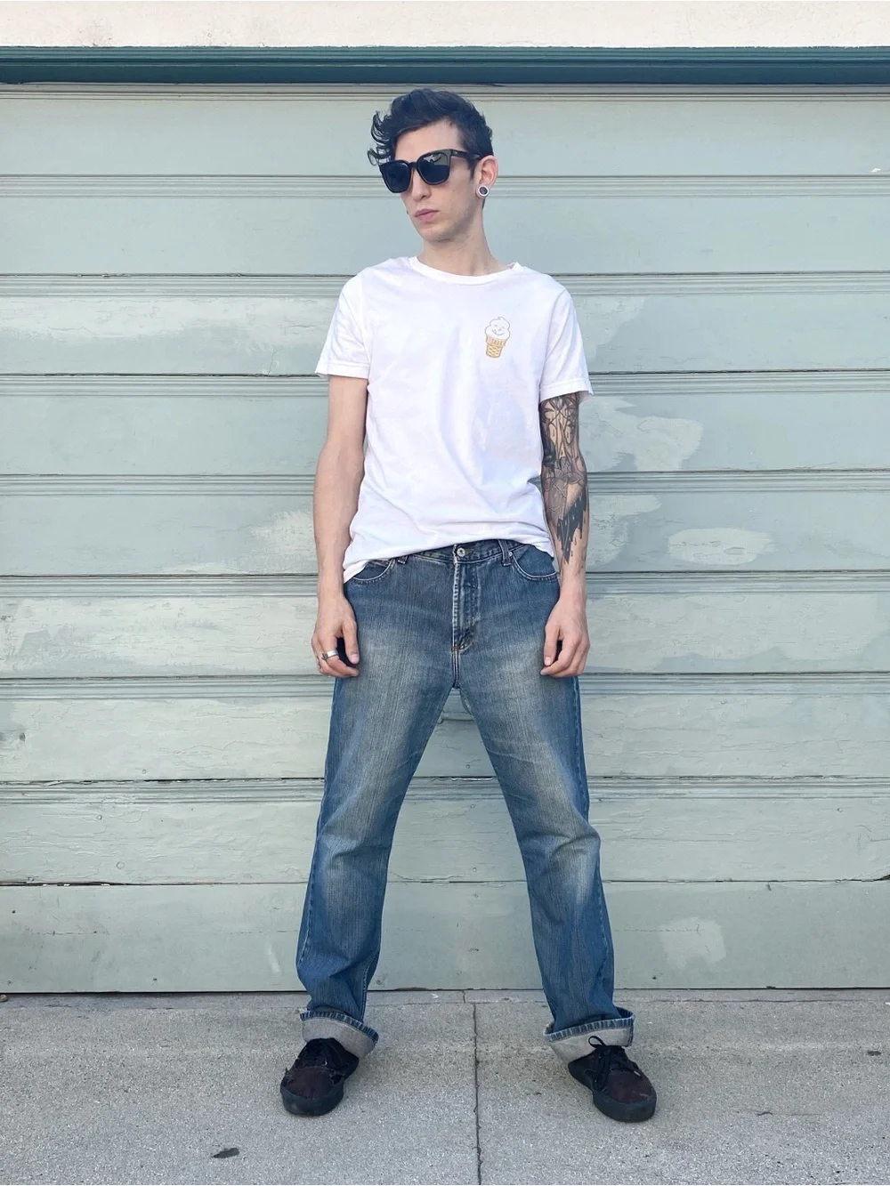 Vintage Guess Men’s Straight Jeans - Blue